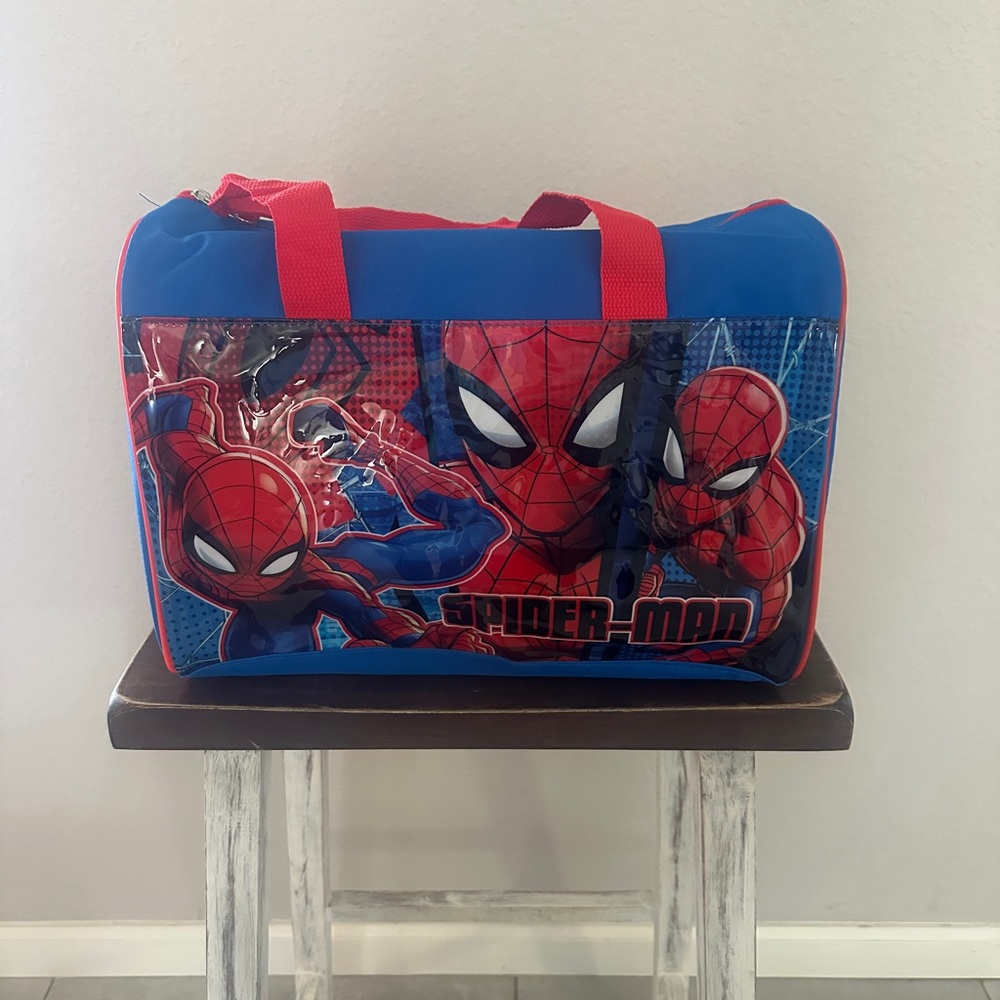 Spider-Man Themed Blue and Red Duffle Bag